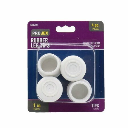 NINGBO HYDERON TIP LEG RUBR OWHT 1 in., 4PK P0054